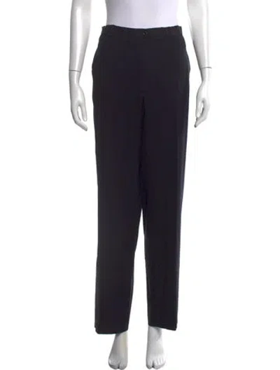 Pre-owned Escada Virgin Wool Straight Leg Pants In Black