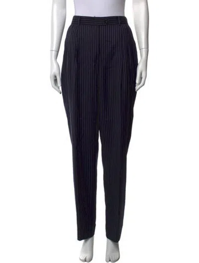 Pre-owned Escada Virgin Wool Straight Leg Pants In Black