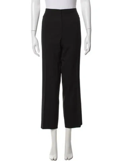 Pre-owned Escada Virgin Wool Straight Leg Pants In Black/blue