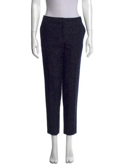 Pre-owned Escada Virgin Wool Straight Leg Pants In Blue