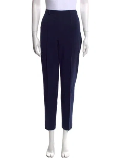 Pre-owned Escada Virgin Wool Straight Leg Pants In Blue