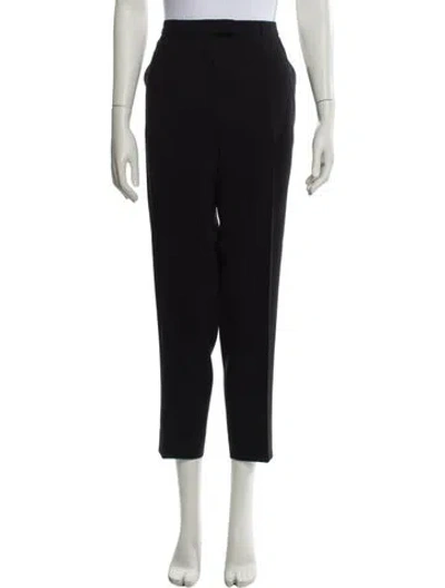 Pre-owned Escada Virgin Wool Straight Leg Pants In Blue