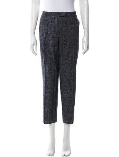 Pre-owned Escada Virgin Wool Straight Leg Pants In Blue