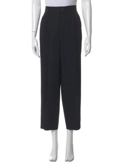 Pre-owned Escada Virgin Wool Straight Leg Pants In Blue