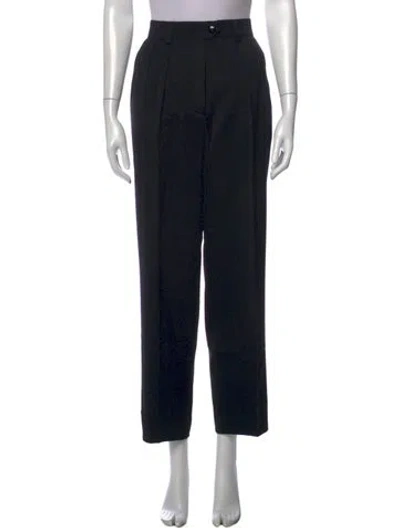 Pre-owned Escada Virgin Wool Straight Leg Pants In Blue