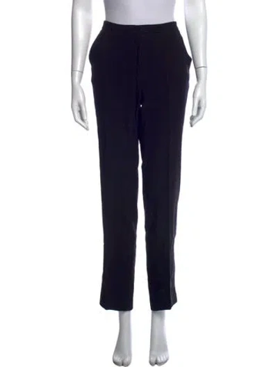 Pre-owned Escada Virgin Wool Straight Leg Pants In Blue