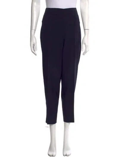 Pre-owned Escada Virgin Wool Straight Leg Pants In Blue