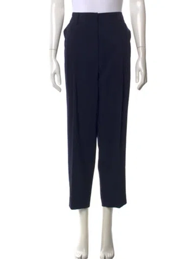 Pre-owned Escada Virgin Wool Straight Leg Pants In Blue