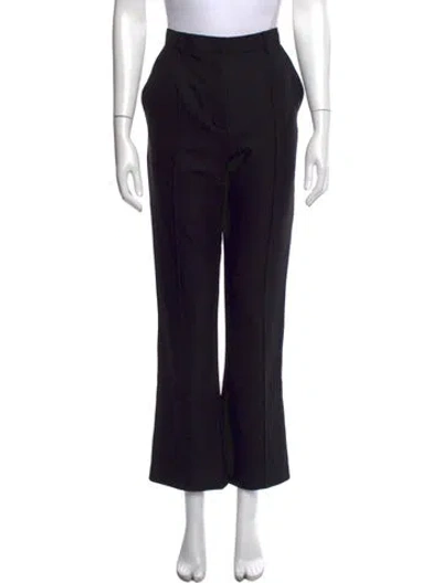 Pre-owned Escada Virgin Wool Straight Leg Pants In Blue