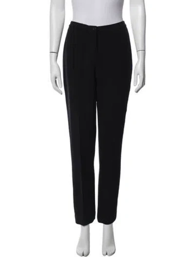 Pre-owned Escada Virgin Wool Straight Leg Pants In Blue
