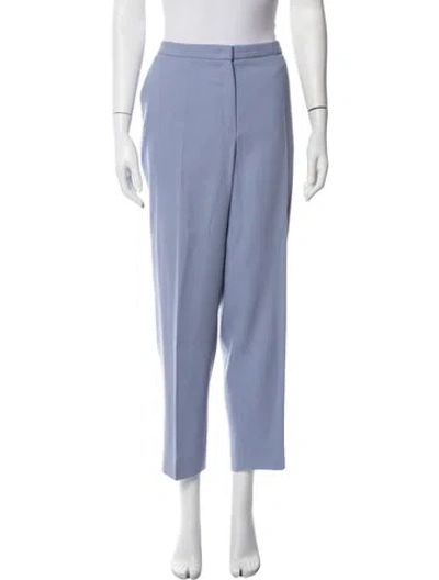 Pre-owned Escada Virgin Wool Straight Leg Pants In Blue