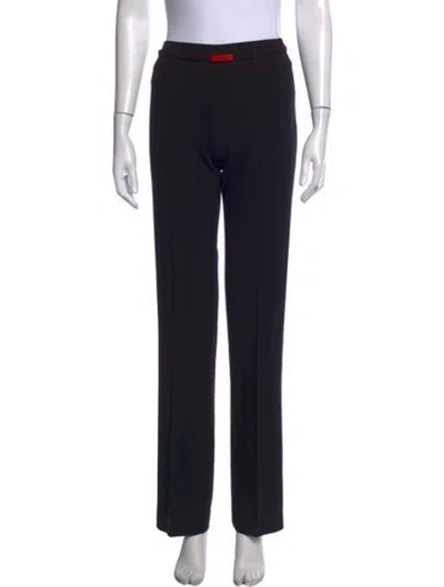 Pre-owned Escada Virgin Wool Straight Leg Pants In Blue