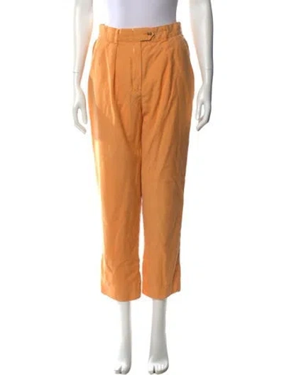 Pre-owned Escada Virgin Wool Straight Leg Pants In Brown