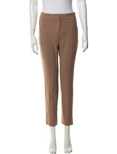 Pre-owned Escada Virgin Wool Straight Leg Pants In Brown