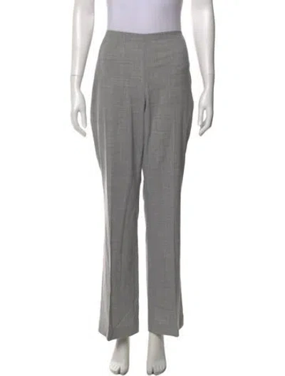 Pre-owned Escada Virgin Wool Straight Leg Pants In Gray
