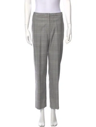 Pre-owned Escada Virgin Wool Straight Leg Pants In Gray