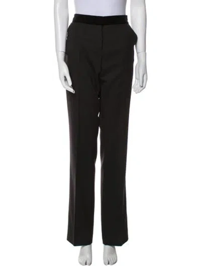 Pre-owned Escada Virgin Wool Straight Leg Pants In Gray