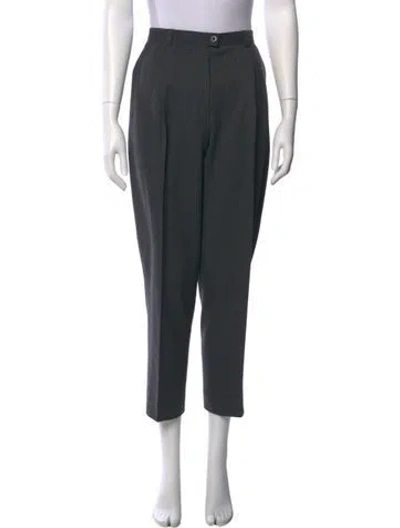 Pre-owned Escada Virgin Wool Straight Leg Pants In Gray