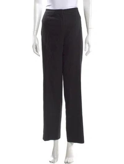 Pre-owned Escada Virgin Wool Straight Leg Pants In Gray