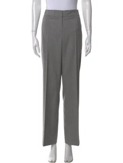 Pre-owned Escada Virgin Wool Straight Leg Pants In Gray