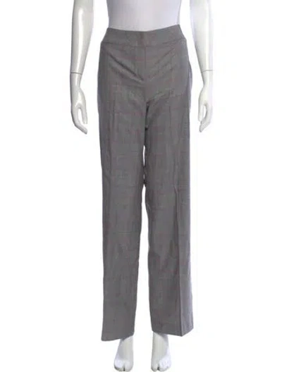 Pre-owned Escada Virgin Wool Straight Leg Pants In Gray