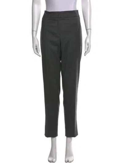 Pre-owned Escada Virgin Wool Straight Leg Pants In Gray