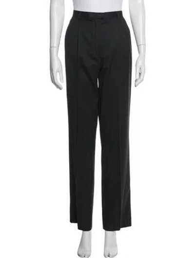 Pre-owned Escada Virgin Wool Straight Leg Pants In Gray