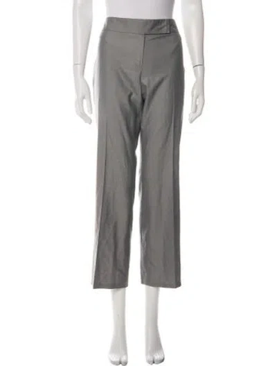 Pre-owned Escada Virgin Wool Straight Leg Pants In Green