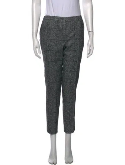 Pre-owned Escada Virgin Wool Straight Leg Pants In Grey