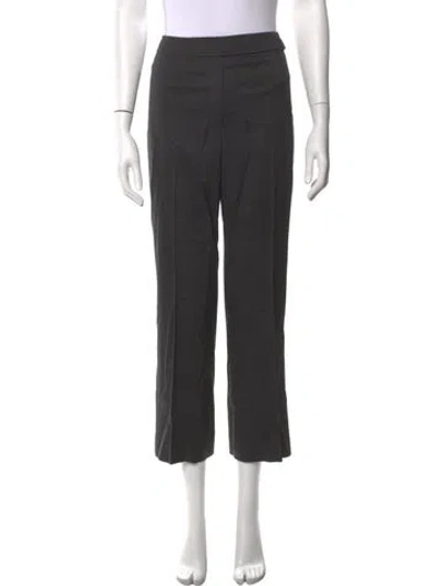 Pre-owned Escada Virgin Wool Straight Leg Pants In Grey
