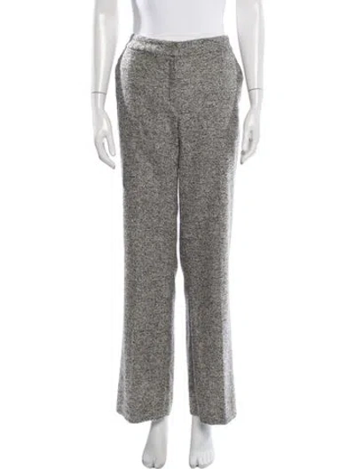 Pre-owned Escada Virgin Wool Straight Leg Pants In Grey