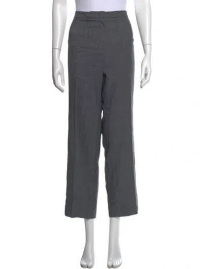 Pre-owned Escada Virgin Wool Straight Leg Pants In Grey