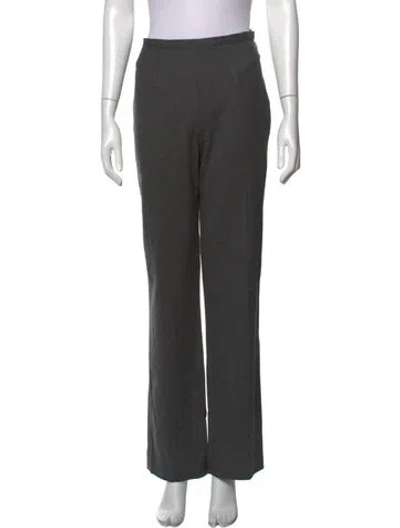 Pre-owned Escada Virgin Wool Straight Leg Pants In Grey
