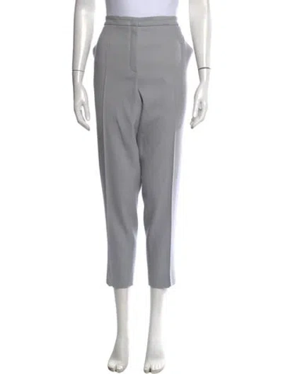 Pre-owned Escada Virgin Wool Straight Leg Pants In Grey