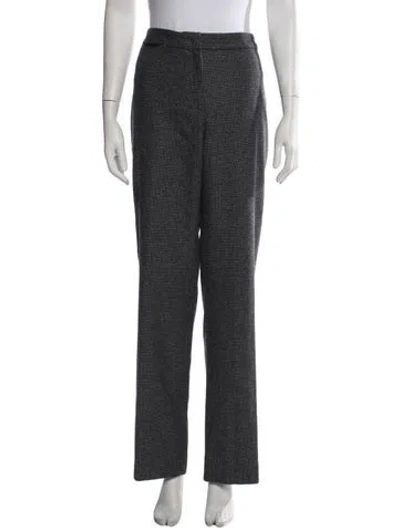 Pre-owned Escada Virgin Wool Straight Leg Pants In Grey