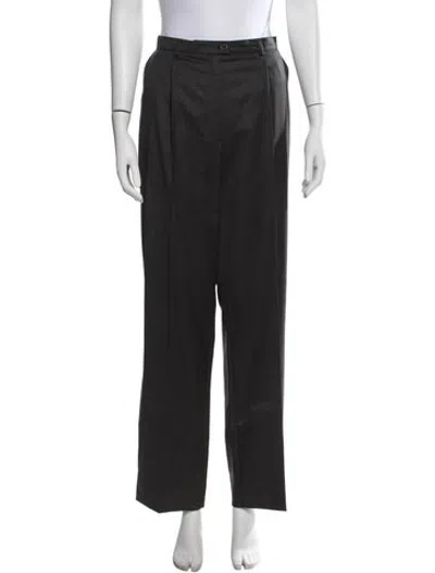 Pre-owned Escada Virgin Wool Straight Leg Pants In Grey