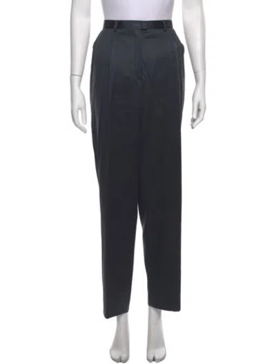 Pre-owned Escada Virgin Wool Straight Leg Pants In Grey