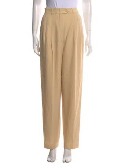 Pre-owned Escada Virgin Wool Straight Leg Pants In Neutral