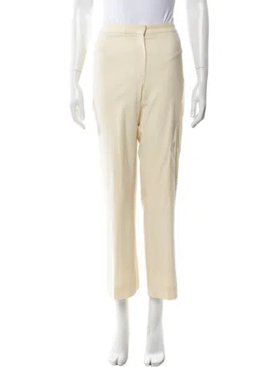 Pre-owned Escada Virgin Wool Straight Leg Pants In Neutral