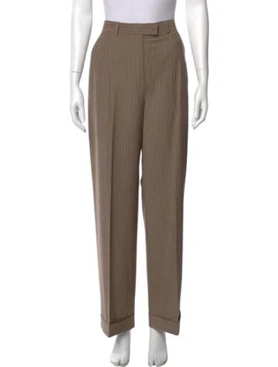 Pre-owned Escada Virgin Wool Straight Leg Pants In Neutral
