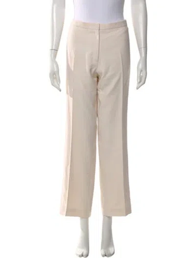 Pre-owned Escada Virgin Wool Straight Leg Pants In Neutral