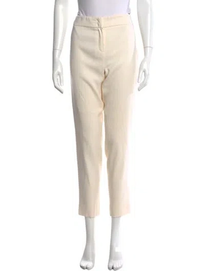 Pre-owned Escada Virgin Wool Straight Leg Pants In Neutral