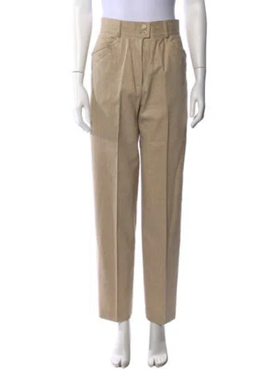 Pre-owned Escada Virgin Wool Straight Leg Pants In Neutrals