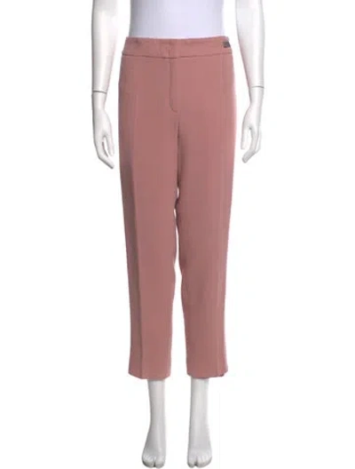 Pre-owned Escada Virgin Wool Straight Leg Pants In Pink