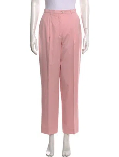 Pre-owned Escada Virgin Wool Straight Leg Pants In Pink