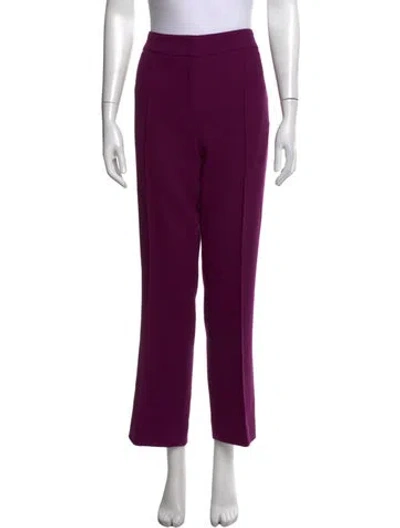 Pre-owned Escada Virgin Wool Straight Leg Pants In Purple