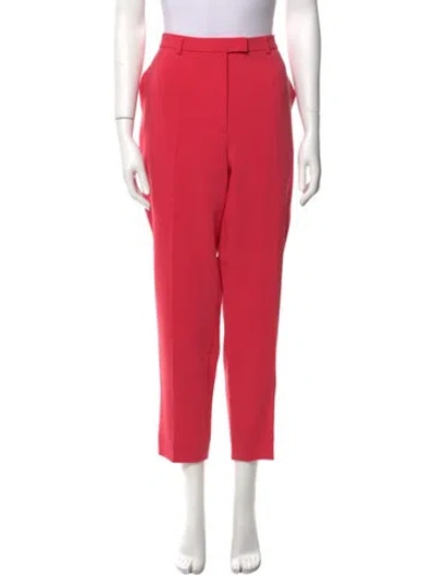 Pre-owned Escada Virgin Wool Straight Leg Pants In Red