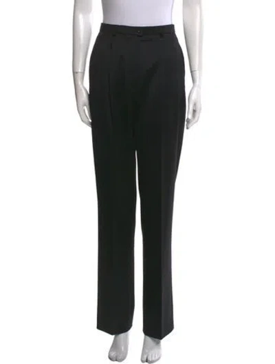 Pre-owned Escada Virgin Wool Straight Leg Pants W/ Tags In Black