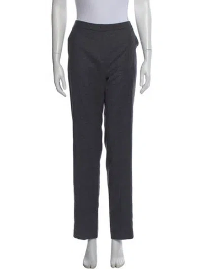 Pre-owned Escada Virgin Wool Straight Leg Pants W/ Tags In Gray