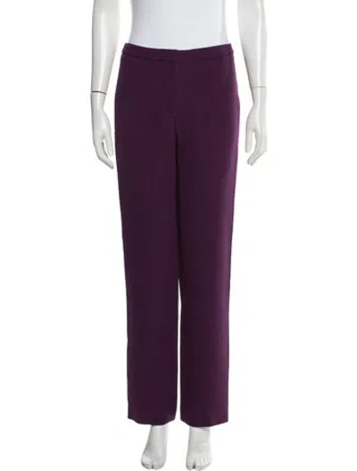 Pre-owned Escada Virgin Wool Straight Leg Pants W/ Tags In Purple